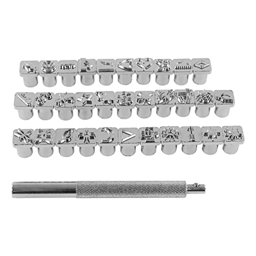Lederstempelwerkzeuge | 32 Edelstahl -Punschmuster für DIY -Lederhandwerk | Tier- / Pflanzen- / Alphabet -Designs | Sichern Sie den Griffgriff für Jacken/Taschen/Schuhe Lederstempelwerkzeuge | 32 Edelstahl -Punschmuster für DIY -Lederhandwerk | Tier- / Pflanzen- / Alphabet -Designs | Sichern Sie den Griffgriff für Jacken/Taschen/Schuhe von REXVTNS