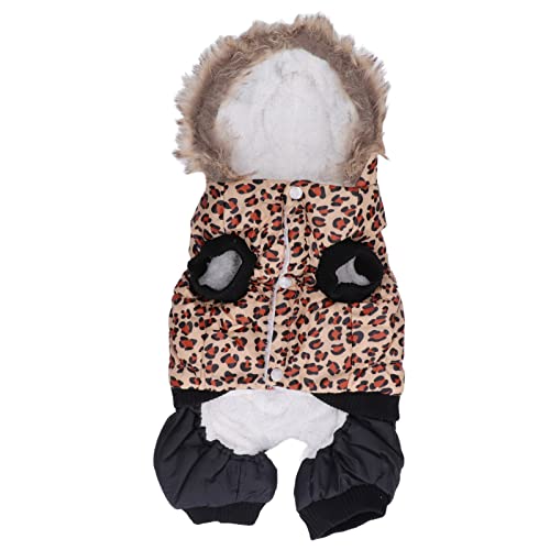 Leopard Print Dog Winter Coat | Thickened & Loose Fit for Small/Medium Dogs | Coat - Hair Loss Warm Jacket for Indoor & Outdoor | Fits Teddy/Chihuahua/Bulldog (M) von REXVTNS