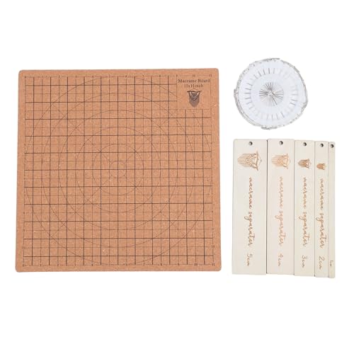 Macrame Board 11.8x11.8 Inch | Cork Wood Braiding Board with 30 T Pins | Reusable Grids for Hand Weaving/Jewelry Making von REXVTNS