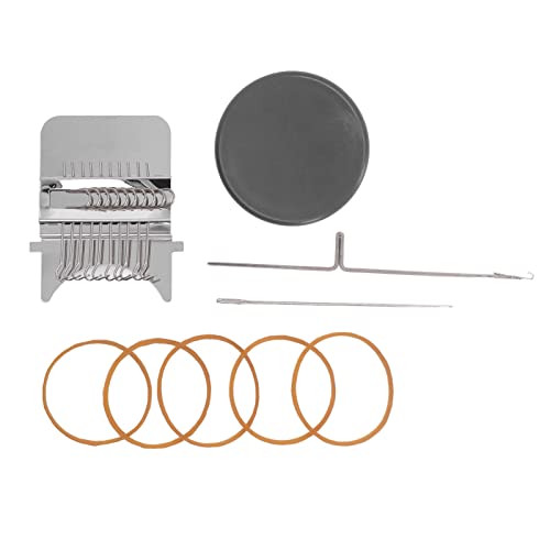Mini Knitting Machine 10 Needle | Hand Crafting Tool for Socks/Sweaters/Scarves Repair | Portable Craft Tool with Stainless Steel Needles & 5 Rubber Bands (Gray) von REXVTNS