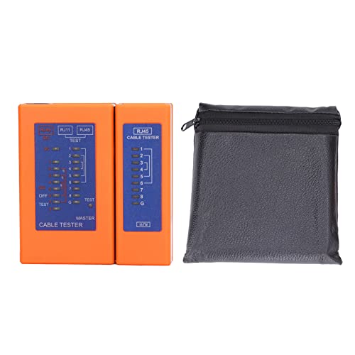 Network Cable Tester | Split Type for Long Distance Up to 100m | Multifunctional ABS Cable Mapper for RJ45 / RJ11 / Telephone Lines | Continuity Checking with Storage Bag Network Cable Tester | Split Type for Long Distance Up to 100m | Multifunctional ABS Cable Mapper for RJ45 / RJ11 / Telephone Lines | Continuity Checking with Storage Bag von REXVTNS
