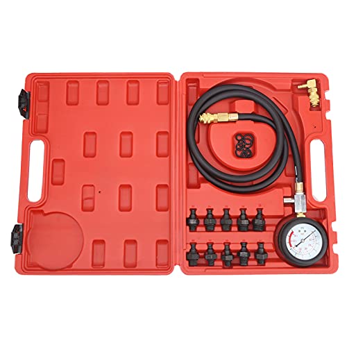 Oil Pressure Test Kit | 12 - Piece Diagnostic Tool with 90° Adapter for Motor Pump/Low Oil Notification | Expert Gauge Set with Toolbox for Car, Truck, SUV Oil Pressure Test Kit | 12 - Piece Diagnostic Tool with 90° Adapter for Motor Pump/Low Oil Notification | Expert Gauge Set with Toolbox for Car, Truck, SUV von REXVTNS