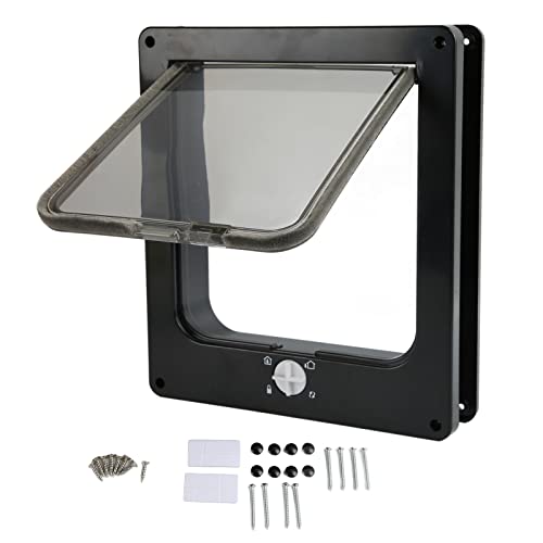 Pet Door with Auto Closure | Trusted ABS Cat Door for Standard Interior Doors | Easy - Access Design for Cats/Small Pets | Screw Installation Kit Included (L) von REXVTNS
