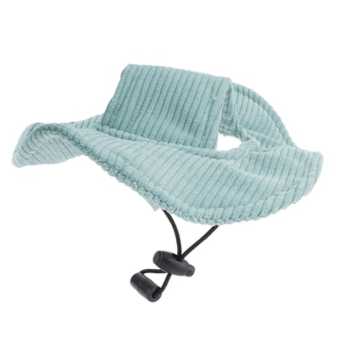 Pet Sun Hat with Ear Holes | Soft Corduroy & Adjustable Drawstring | Sun Protection for Cats/Dogs | Lightweight & Comfortable for Outdoor Activities (S) von REXVTNS