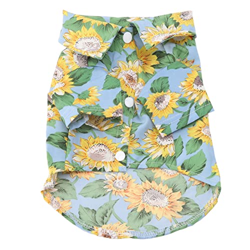 Pet T Shirts for Dogs & Cats | Breathable Sun Block Summer Shirts | Fashionable Printing with Loose Hem | Quick Snap Buttons for Easy Dressing | Indoor & Outdoor Use (L) von REXVTNS