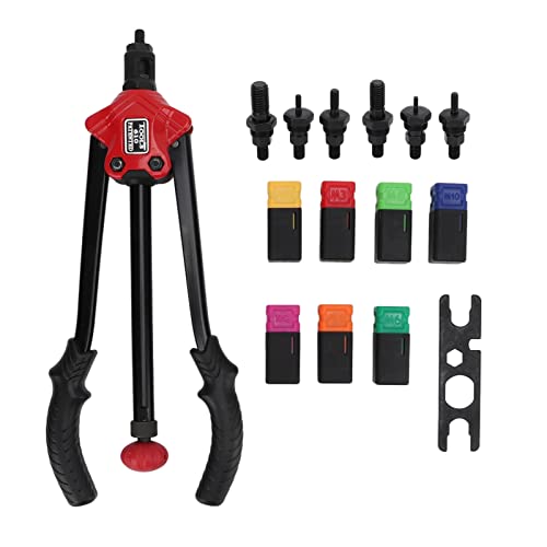 Produktives Niet -Nuss -Tool -Kit | 14 Zoll Universal Blind Riveter mit 6 Dorns | Resilientes Handwerkzeug für Metall/Holz/Möbelbaugruppe von REXVTNS