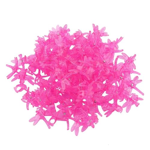 REXVTNS 100Pcs Garden Stem Clips | Strong Grip Plastic Plant Support for Orchids/Tomatoes/Cucumbers | Mini Stalks Flower Clips for Holiday Decor & Hair Accessories (Rose Red) von REXVTNS