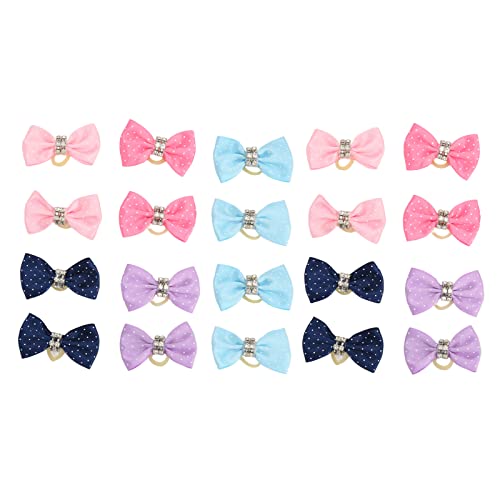 REXVTNS 20pcs Pet Hair Bows | Handcrafted Dog/Cat/Rabbit Grooming Accessories | Cute Topknot with Rubber Band for Puppy Parties/Daily Use REXVTNS 20pcs Pet Hair Bows | Handcrafted Dog/Cat/Rabbit Grooming Accessories | Cute Topknot with Rubber Band for Puppy Parties/Daily Use von REXVTNS