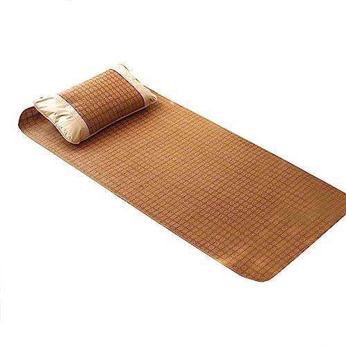 Rattan Mat Grid Fitted Sheet Set | Environmentally Conscious & Safe | Summer Cool Bed Cover for Home/Outdoor Use | Sturdy & Comfortable (90 * 195cm Pillowcase 48 * 74cm*1) von REXVTNS