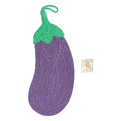 Sisal Cat Scratch Pad Eggplant Shape | Secure Grip & Resilient Kitten Scratcher Mat | Furniture Guard for Floor/Table/Door | Includes Complimentary Catnip Sisal Cat Scratch Pad Eggplant Shape | Secure Grip & Resilient Kitten Scratcher Mat | Furniture Guard for Floor/Table/Door | Includes Complimentary Catnip von REXVTNS