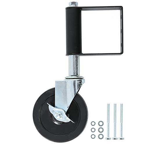 Spring Loaded Gate Caster | 5in Aluminum Wheel 90kg Capacity | Auto - Adjust for Uneven Ground/Farm Gates | Substance Tolerant & Robust (Black) von REXVTNS