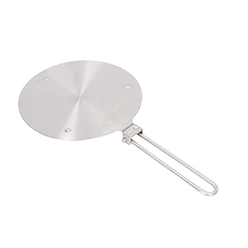 Stainless Steel Heat Diffuser Plate | Induction Compatible for Gas/Electric Cooktops | Even Heat Distribution for Iron Pans & Ceramic Pots | Sturdy Cooking Accessory with Handle (20#) von REXVTNS