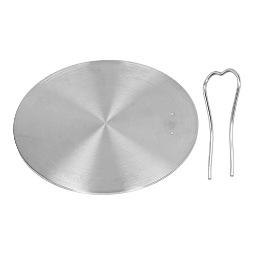 Stainless Steel Heat Diffuser Plate | Induction Cooker Adapter for Gas/Electric Stoves | Even Heat Distribution for Non - Induction Cookware | Heat - Protective Handle Included (18#) von REXVTNS