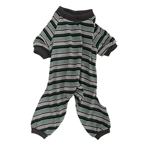 Striped Dog Pajamas | Soft Elastic Onesie for Puppies | Green Summer Pajamas for Photo Shoots/Parties/Travel | Lightweight Polyester, Skin - Friendly (S) von REXVTNS