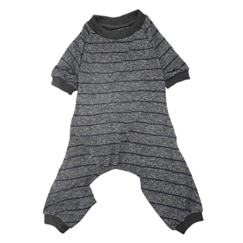 Striped Dog Pajamas | Soft & Breathable Polyester | Stretchable Jumpsuit for Dogs/Cats | 4 - Leg Design with Ribbed Cuffs | Indoor & Outdoor Use (XS) von REXVTNS