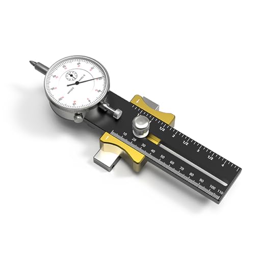 Table Saw Dial Indicator | 130-220mm Adjustable Saw Calibration Instrument | Consistent 0.01mm Increment for Woodworking/Band Saws/Rigs | Stainless Steel Construction von REXVTNS