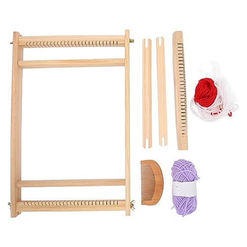 Wooden Weaving Craft Kit for Young Crafters | DIY Hand Crafted Educational Toy for Youngsters | Develop Fine Motor Skills & Creativity | Includes 6 Accessories & English Manual von REXVTNS