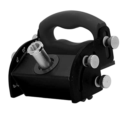 Woodworking Hole Locator | Adjustable 0-90° Angle Guide with Engraved Scale | Aluminum Alloy Positioner for Inclined/Angled Holes | Manual Tightening, No Tools Required (Black) von REXVTNS