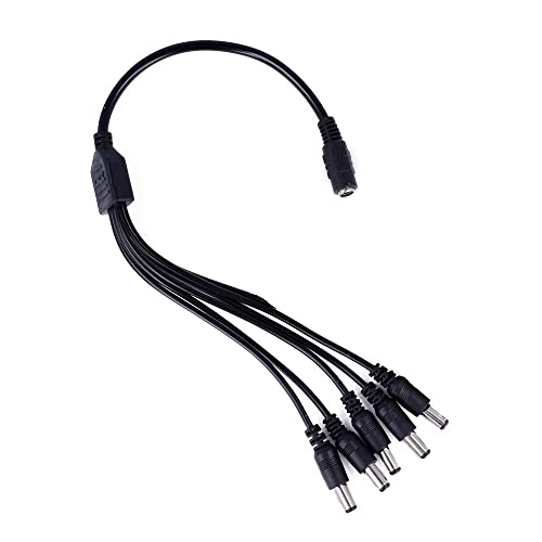 REY CCTV DC Stromverteilerkabel 1 Buchse auf 5 Buchsen 5,5 x 2,5 mm von REY
