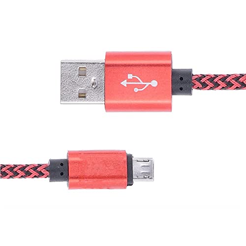 USB-Stecker auf Micro-USB-Stecker Kabel mit verstärktes Netzumflechtung Schwarz - Rot 2M Anti-Tangle USB-Stecker auf Micro-USB-Stecker Kabel mit verstärktes Netzumflechtung Schwarz - Rot 2M Anti-Tangle von REY