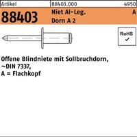 Blindniete r 88403 Flachkopf 3 x 8 Niet Aluminium/Dorn a 2 von REYHER