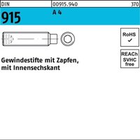 Gewindestift din 915 m.Zapfen/Innensechskant m 12 x 16 a 4 von REYHER