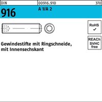 Reyher - Gewindestift din 916 Ringschn./Innen-6-Kant m 10 x 12 A1/A 2 von REYHER