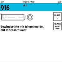 Gewindestift din 916 Ringschn./Innen-6-Kant m 5 x 5 a 4 von REYHER