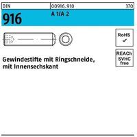 Gewindestift din 916 Ringschn./Innen-6-Kant m 4 x 20 A1/A 2 von REYHER