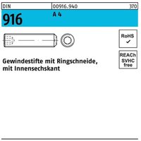 Gewindestift din 916 Ringschn./Innen-6-Kant m 5 x 8 a 4 von REYHER