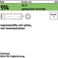 Reyher - din 914/ISO 4027 Gewindestift 45 h m 6 x 40 galv. verzinkt 200 Stk von REYHER