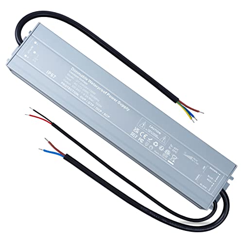 REYLAX LED Trafo 24V Dimmbar Wasserdicht 100W 4.16A LED Treiber Transformator 230V auf 24V DC Gleichstrom LED Driver Konstantspannung IP67 Netzteil Power Supply für Niedervolt LED Streifen von REYLAX