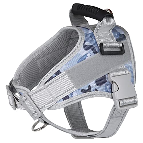Hundegeschirr Weste Strapazierfähiger Reflektierender Brustgurt for Französische Bulldogge Geschirr Deutscher Schäferhund Mops Gehtraining Zubehör (Color : Blue, Size : L) von REYNEM