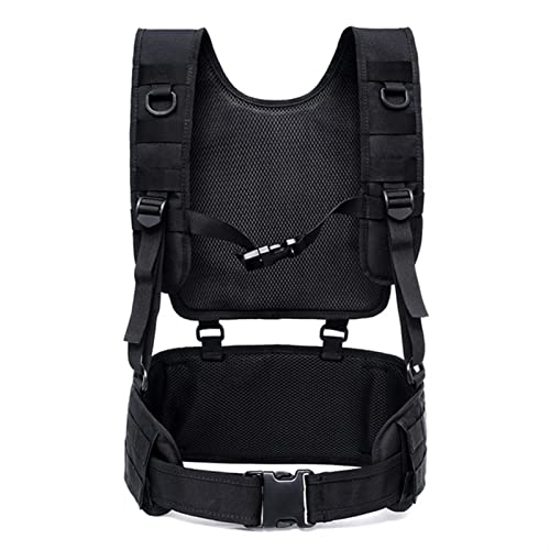 REYNEM Militärische Taktische Weste Molle Chest Rig Airsoft Hüftgurt Abnehmbarer Dienstgürtel Army Paintball Equipment Outdoor Jagdweste (Color : Black) von REYNEM