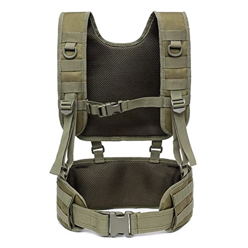 REYNEM Militärische Taktische Weste Molle Chest Rig Airsoft Hüftgurt Abnehmbarer Dienstgürtel Army Paintball Equipment Outdoor Jagdweste (Color : Green) von REYNEM
