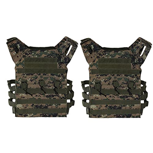 REYNEM Plate Carrierr Magazin Airsoft Taktische Weste Zug Kampf Camo Militär Armee Männer Weste CS Jagd Ausrüstung (Color : 2PCS Jungle) von REYNEM