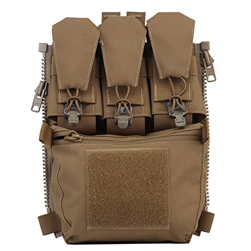 REYNEM Tactical Back Panel Pouch Zip-on Multi-Fit GP Pocket Retention Flap V5 Plate Carrier Assault Hunting Airsoft Weste (Color : CB) von REYNEM