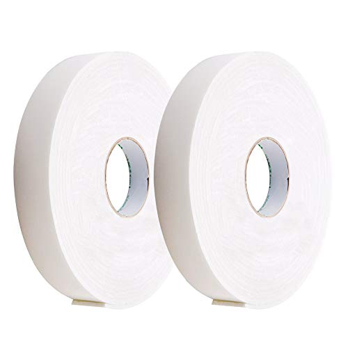 2PCS Doppelseitig Schaumstoff KlebendesKlettband Selbstklebend Extra Stark Doppelseitiges Schwammband Wasserdichtes 10m Lang 25mm Breit Weiß von REYOK