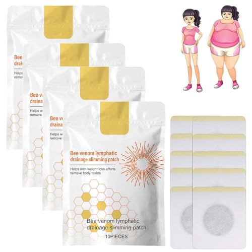 2/3/4Bag Bee Venom Slimming Patches - Bee Venom Lymphatic Drainage Patches, Bee Venom Lymphatic Drainage Slimming Patches, for Women & Men -1Bag/10pcs (4 BAG) von REYROB