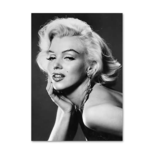 REYTOL Berühmter Filmstar Schwarz Weiß Poster Marilyn Monroe Leinwand Wand Bilder moderne Wohnzimmer Wohnkultur Geschenk Marilyn Monroe Wandmalerei（Kein Rahmen） von REYTOL