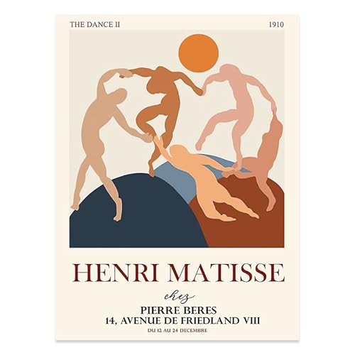 REYTOL Matisse -Poster abstrakte tanzende nackte Frau Wand Bilder Wohnzimmer Wohnzimmer Dekor Gemälde Geschenk Vintage Matisse Sonne nackte Frau Wandbilder （Kein Rahmen） von REYTOL