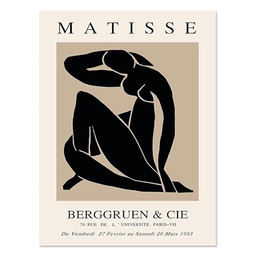 REYTOL Matisse Schwarze sexy nackte Frau Leinwand Poster nordische Wandmalerei Matisse abstrakte Wand Bilder Wohnzimmer Wohnzimmer Dekor Matisse Vintage Bilder （Kein Rahmen） von REYTOL