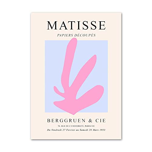 REYTOL Matisse Vintage Poster Pink Koralle Seetang abstrakte Wand Bilder Nordischer Leinwand Bild Modernes Wohnzimmer Wohnkultur Matisse Bilder Geschenk（Kein Rahmen） von REYTOL