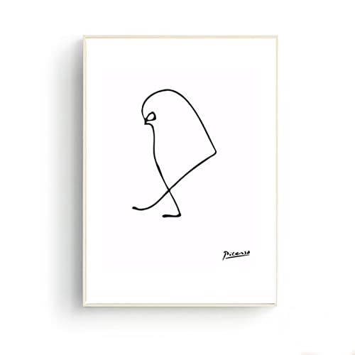 REYTOL Pablo Picasso Poster abstrakte Tiere Wand Bilder Picasso Vogel Linie Leinwand Bild Nordic Style Bilder Moderne Wohnzimmer Wohnkultur Geschenk（Kein Rahmen） von REYTOL