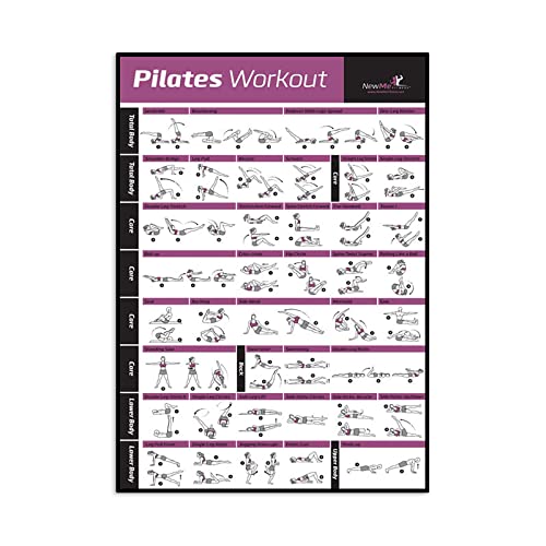 REYTOL Pilates Workout Ch GemäldeLeinwand Poster Yoga Zimmer Wand Bilder Frauen Schlafzimmer Dekor Pilates Bild Geschenk Bodybuilding Guide Fitness Fitness Wandbilder（Kein Rahmen） von REYTOL