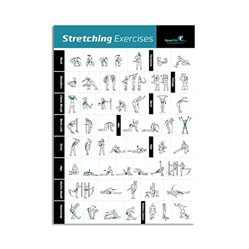 REYTOL Stretching -Übungen Fitness Sport Canvas Poster Fitnessstudio Inspirierende Wand Bilder -Trainingstraining Chalten Schlafzimmer Wohnkultur Bilder（Kein Rahmen） von REYTOL