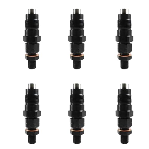 6 PCs 6 Zylinderbrennstoffinjektorendüsen kompatibel mit Land HZJ105 1998 bis 2007 Motor 23600-19075 Schwarzes Metall von REwNXA