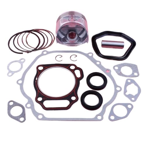 Kompatible Ersatzdichtung Kompatibel mit 13 PS 188f Gasmotor umfasst 88 mm Kolbenringring -Circlip und Öldichtung Kompatibel mit GX390 von REwNXA