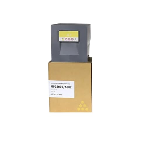 REwNXA Kompatible Tonerpatrone Kompatibel mit MP C6502 MP C8002 MPC8002 MPC6502 Tonerpulver 1PC C5100S C5110SP BK700G CMY600G(Y) von REwNXA