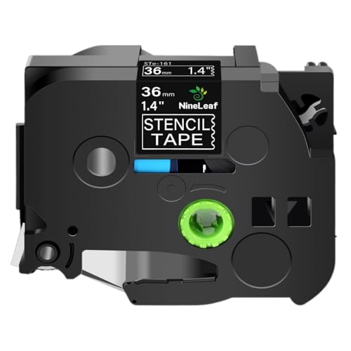 REwNXA Nicht klebende Etikettenbänder in Schwarz auf klar Kompatibel mit Drucker, die mit STE-141 STE-151 STE-161 in Größen 18 mm 24 mm kompatibel sind(36mm) von REwNXA